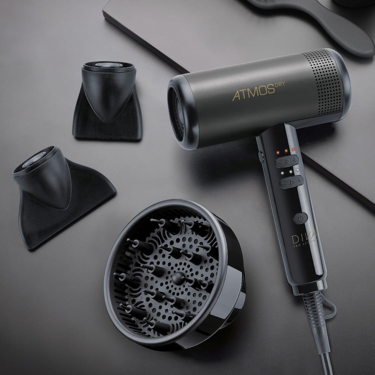 Diva Atmos Föhn Dry Zwart
