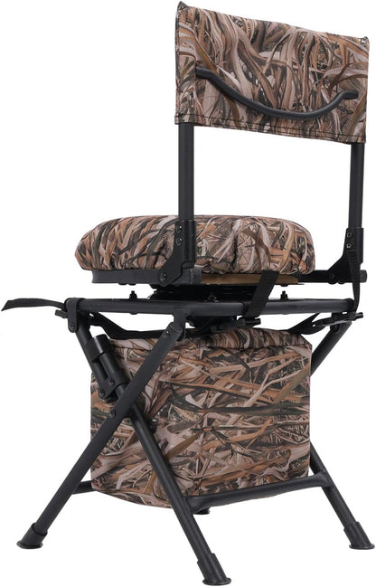 360 Swivel Blind Chair, 360 Graden 600d Oxford Fabric Silent Hunt -stoel, Lichtgewicht Draagbare Draagbare Viskampingsstoel Opvouwbare Compacte Vissenkruk voor Buiten