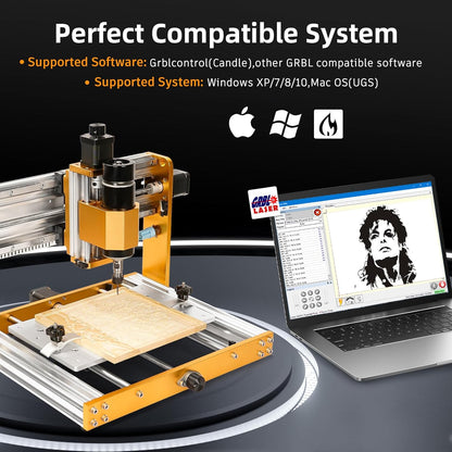 Lunyee 3018 Pro Ultra CNC-freesmachine 500W volledig metalen freesmachine Verbeterde 3-assige graveermachine Eindschakelaar en noodstop met GRBL offline besturing voor metaal, hout, acryl PCB MDF