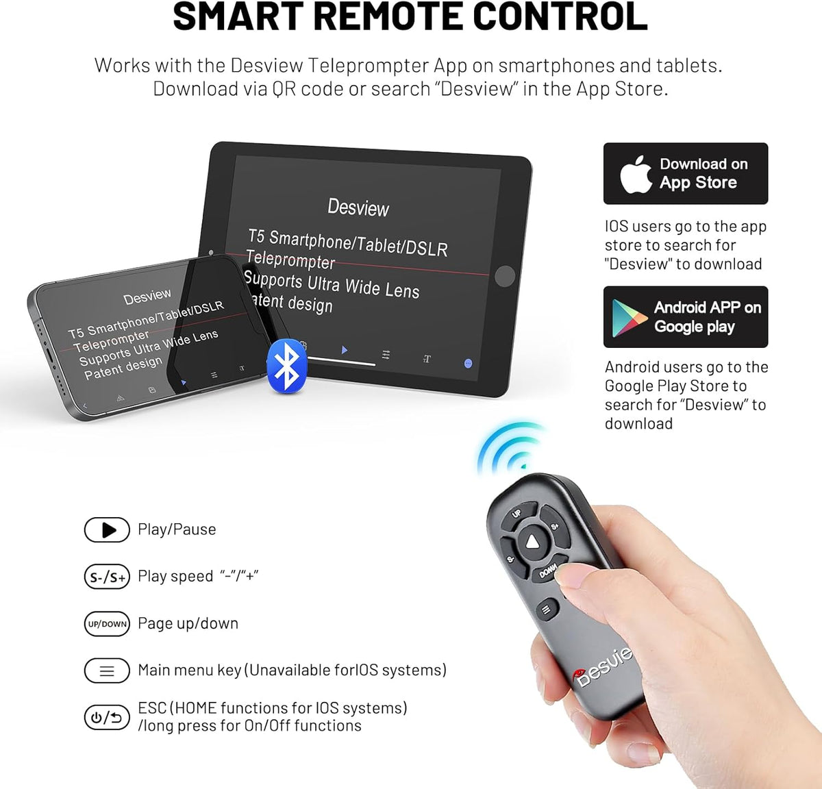 Teleprompter – Autocue – Camera Teleprompter – Video Teleprompter – Promptscherm – Tot 11 Inch – Bluetooth Afstandsbediening – HD Gecoat Anti Reflectieglas