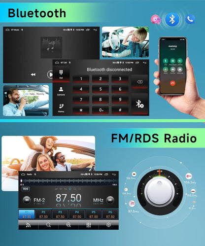 2G & 64G Podofo 10.1 '' Autoradio voor VW Touran 1 2003-2010 Draadloos Carplay Android Auto, Android 13 Radio 2 Din met Bluetooth WiFi GPS HiFi RDS/FM + AHD Achteruitrijcamera/Canbus