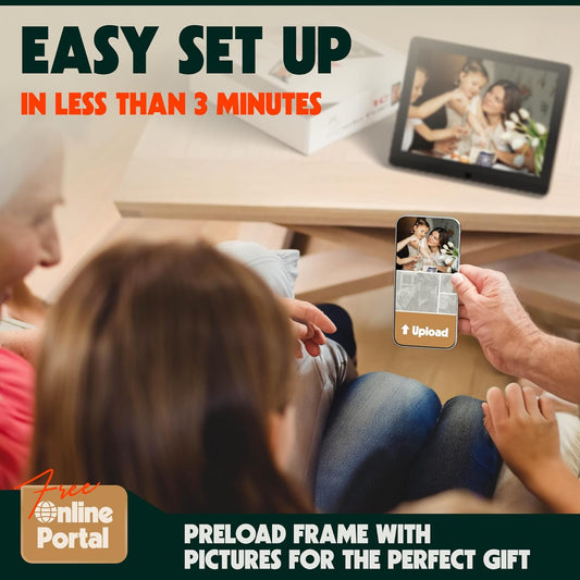 Digitale fotolijst 10 inch – Digitale Lijst – Fotoframe – Digitale Foto Display – Wifi Fotolijst – Bewegingssensor – Delen Via E-mail En App