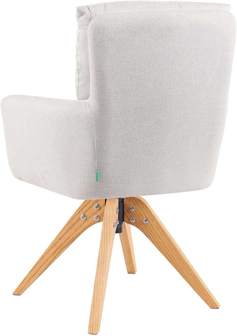 DUBI Möbel Dining chair Mika-Juna, cream, frame 360° rotatable oak oiled nature - QUORE