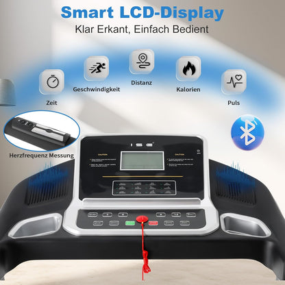 ISE Loopband Elektrisch 5% helling, inklapbaar, 16 km/u, borstelloze motor 3,0 pk, stille < 45 dB, 12 intelligente programma's,hartslagsensoren, ruimtebesparend, max. 130 kg