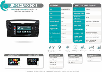 Autoradio Lancia Ypsilon – Navigatiesysteem – Multimedia Receiver – Android Radio – Auto Entertainment – 7-inch Touchscreen – Bluetooth WiFi Connectivity