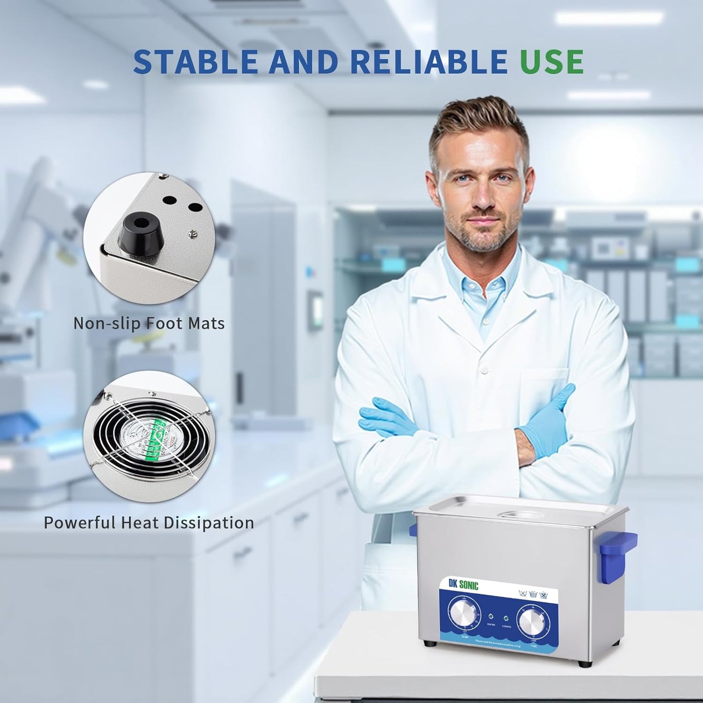 DK SONIC Ultrasoon Reiniger 4L 120W | Juweel & Bril Reiniger Met Mechanische Timer & Verwarming | Inclusief Mandje Voor Munten & Kleine Accessoires