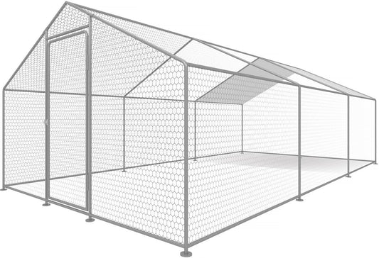 Kippenhok – Kippenren – Kippenverblijf – Pluimveehok – Kippenkooi – Verzinkt Staal – 18 m² Grootte (6x3x2m)