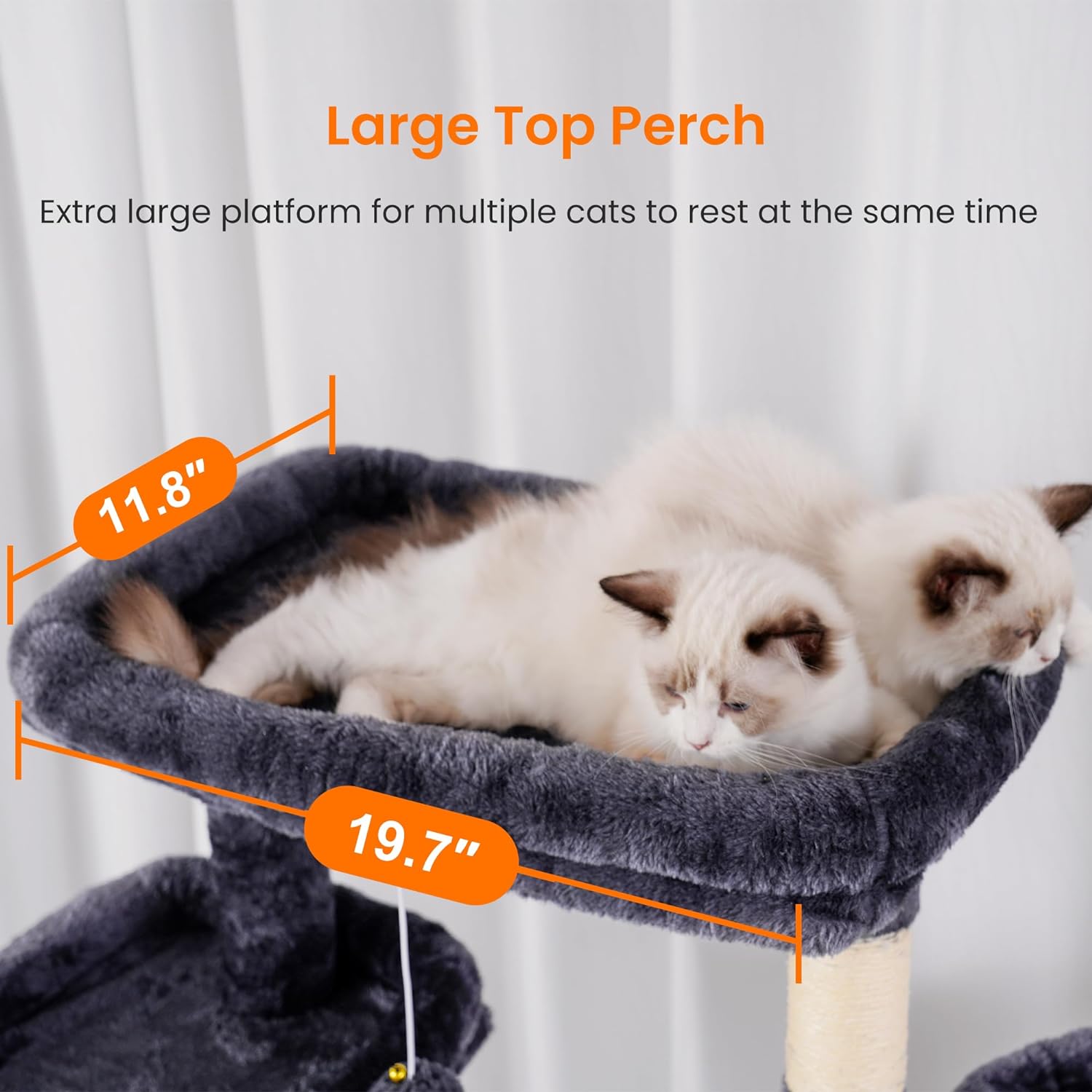 Krabpaal Kat – Krabmeubel – Klimpaal – Kattenboom – Krabton – 200 cm Hoog – XXL Ligplekken & 11 Sisal Krabpalen – Bruin-Beige - QUORE