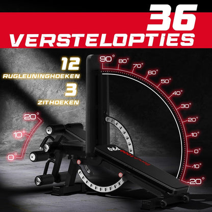 Keppi Verstelbare Halterbank, met 600 kg Capaciteit, Schuine & Platte Bank voor Thuisfitness, Multifunctionele Trainingsbank voor Bankdrukken, Krachttraining en Full-Body Workouts – Bench1000 Pro