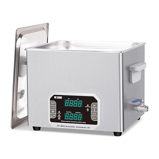 DK SONIC Ultrasonic Cleaner 15L, 360W Heavy-Duty Sonic Cleaner with Timer, Heating & Touch Control, Multi-Application for Motorcycle Engines, Carburetors, Chains (Including Basket) - QUORE