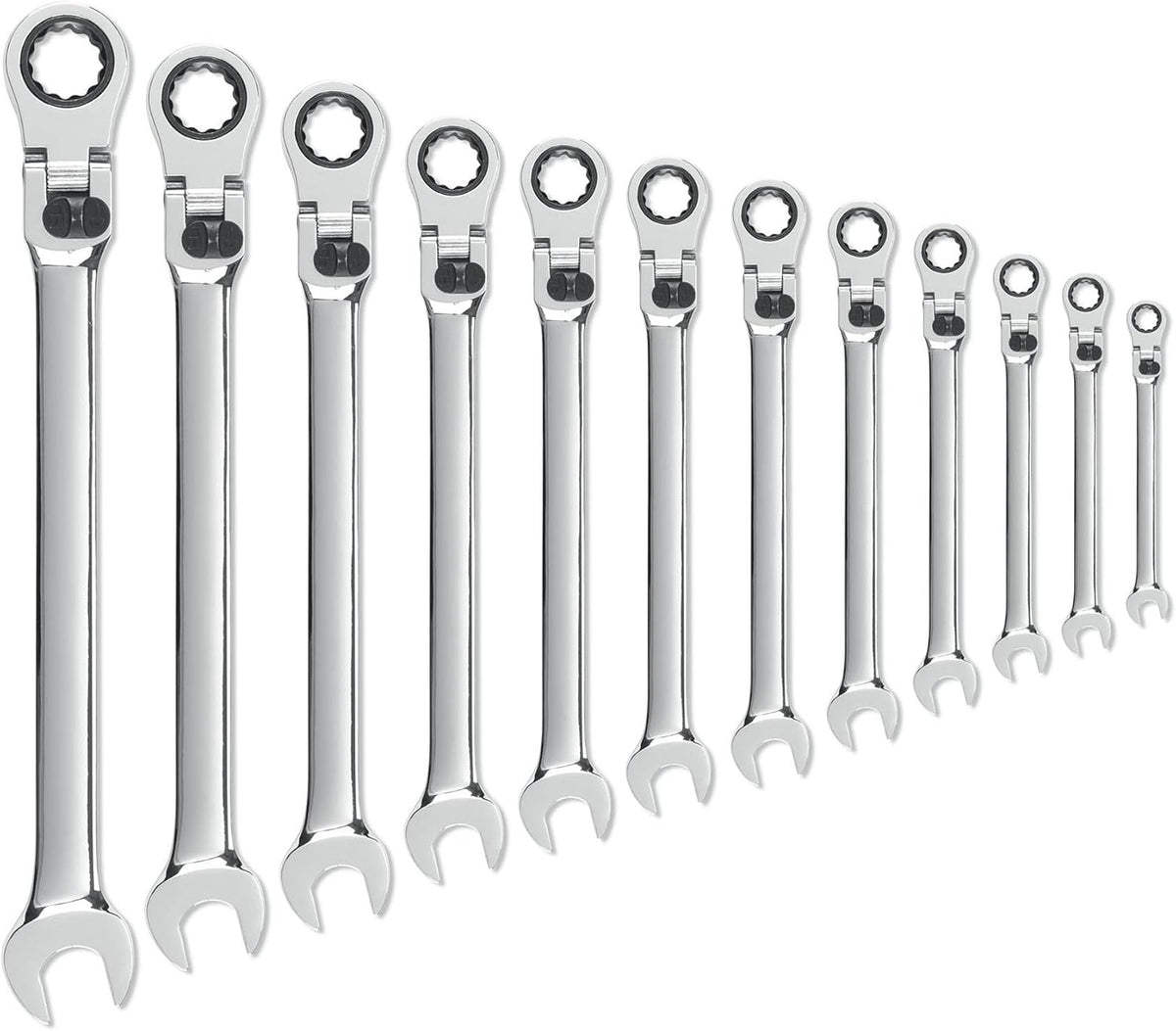 Tandwielsleutel 12 st. 12 Pt. XL Vergrendeling Flex Head Ratcheting Combinatiesleutel Set, Metrisch - 85698