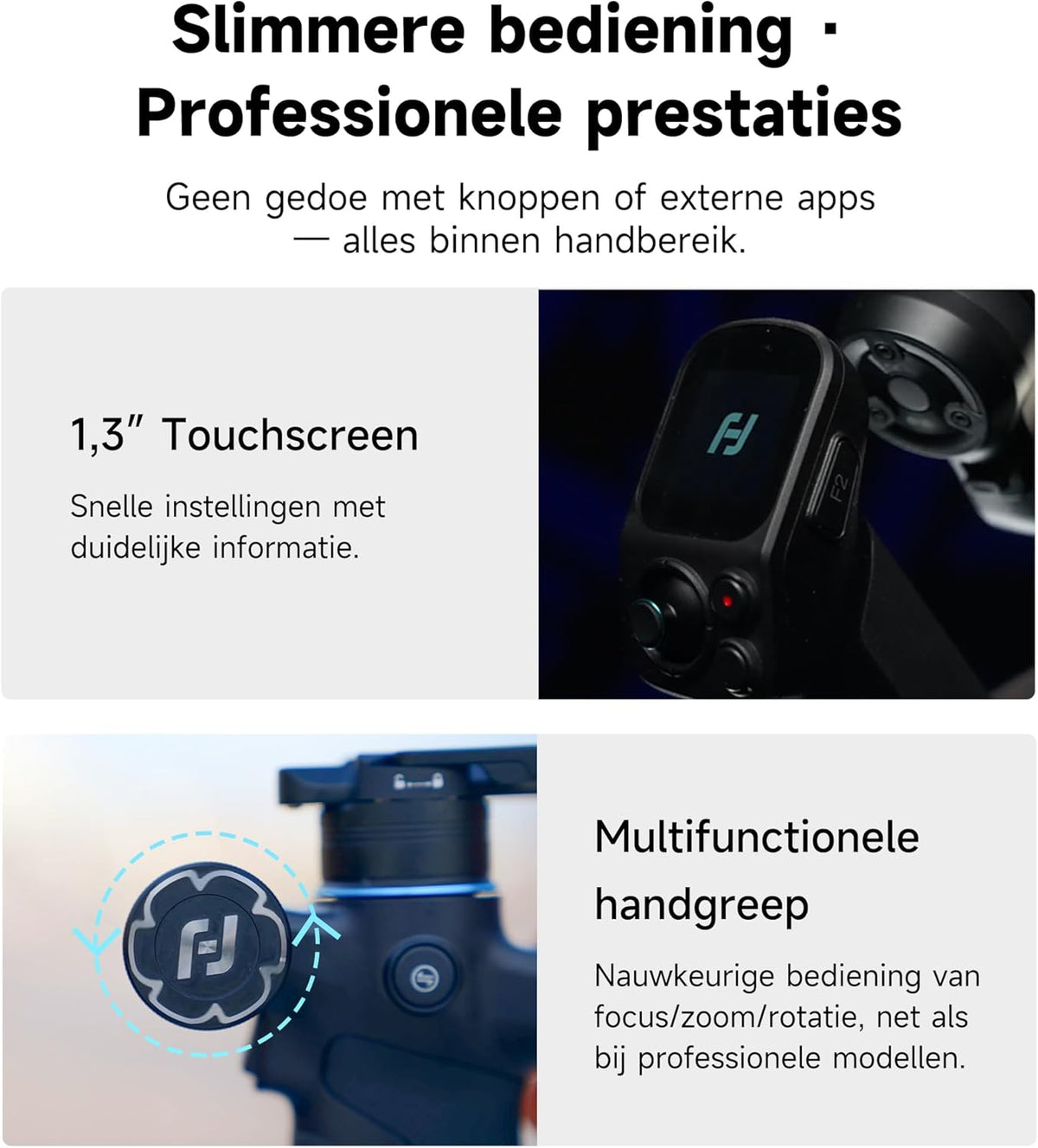 FeiyuTech [Officieel] SCORP Mini 3 Pro – All-in-One 3-Axis Gimbal met afneembare afstandsbediening, voor Camera, Smartphone & Action Cam, Portret & Landschap, Gezichtsherkenning