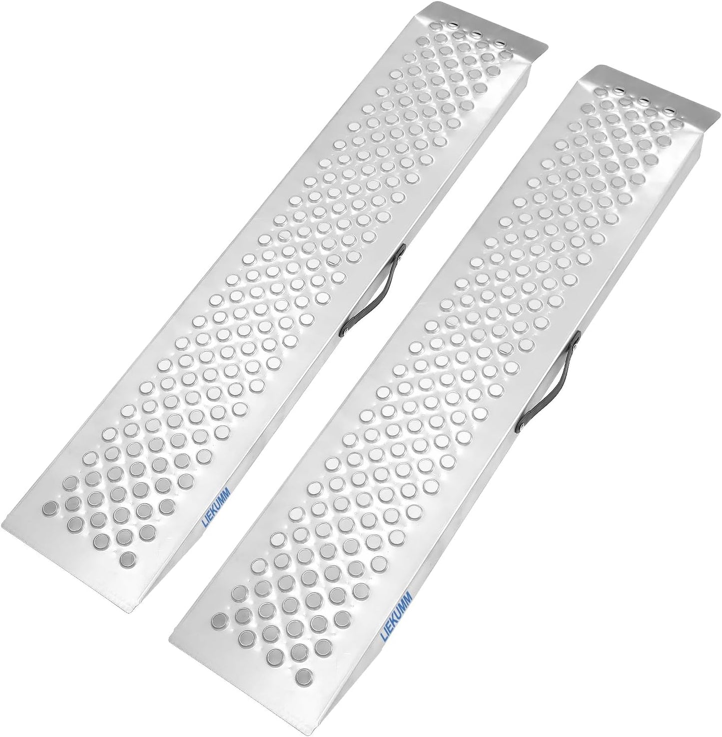 LIEKUMM Oprijplaten, 2 stuks, 120 x 23 cm, capaciteit 600 kg/PR capaciteit, laadbruggen voor motorfiets, ATV, vrachtwagen, quad, grasmaaier, sneeuwblazer, antislip, waterdicht, roestvrij, 2 stuks