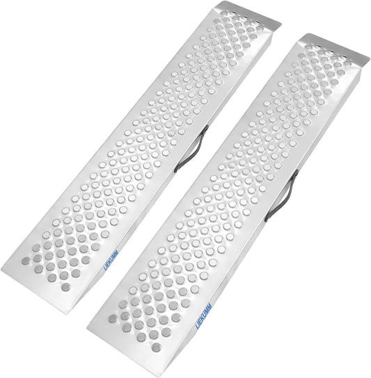 LIEKUMM Oprijplaten, 2 stuks, 120 x 23 cm, capaciteit 600 kg/PR capaciteit, laadbruggen voor motorfiets, ATV, vrachtwagen, quad, grasmaaier, sneeuwblazer, antislip, waterdicht, roestvrij, 2 stuks