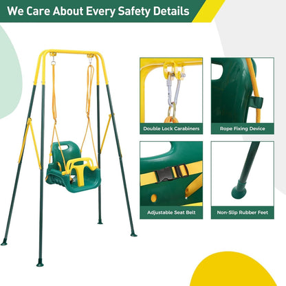 FUNLIO 3-in-1 Toddler Swing Set - green