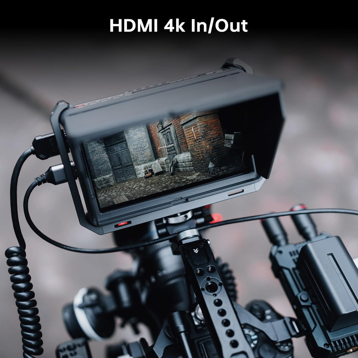 Cameramonitor – Videomonitor – Field Monitor – HDMI Monitor – Camerascherm – 6 Inch Full HD Touchscreen met Rig Cage – 2000 cd/m² Helderheid en 4K HDMI In/Uit