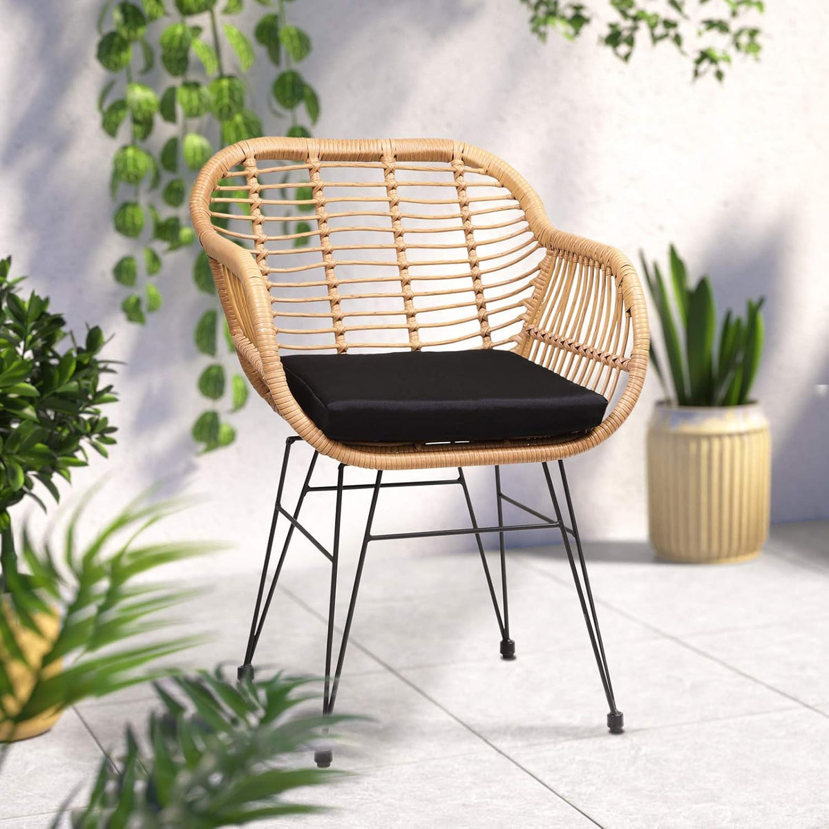 Casaria Tub chair Bali with cushion - 2 pieces - polyrattan - garden chair - QUORE