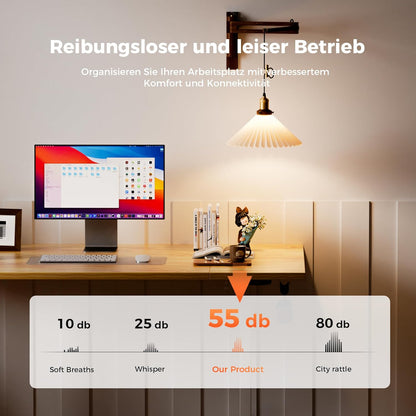 Agilestic Elektrisch in hoogte verstelbaar bureau, 160 x 80 cm, zit-sta bureau met geheugenfunctie, in hoogte verstelbare computertafel, gamingbureau met vierkant tafelblad, lichtbruin