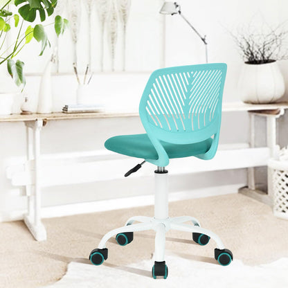 FurnitureR 2 stuks Home Office Chair, Ergonomische Verstelbare Hoogte Swivel Rolling, Computerstoel voor Thuis, Kantoor en Studie, Metaal, Blauw Turquoise, 38,5 cm x 40 cm x 75-87 cm