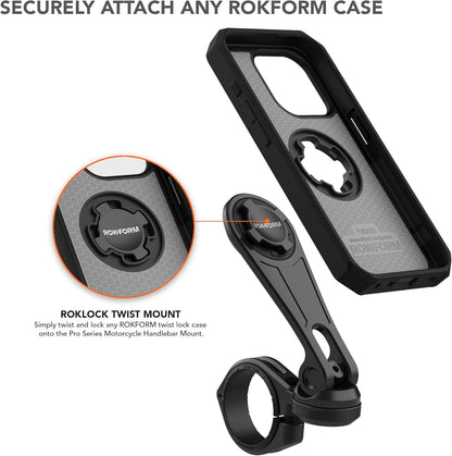 Rokform 334101P Pro Series Motorfiets Stuur Telefoon Mount - Zwart