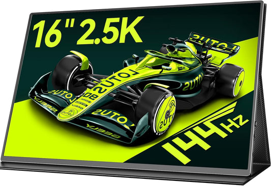 EVICIV Draagbare Monitor QLED 16 inch 2,5K 144Hz met VESA en Beschermhoes, 2560 * 1600 2000:1 500 nits 16:10 IPS Metalen Behuizing Gaming Scherm met 3-Zijdig Smalrand USB C Mini HDMI