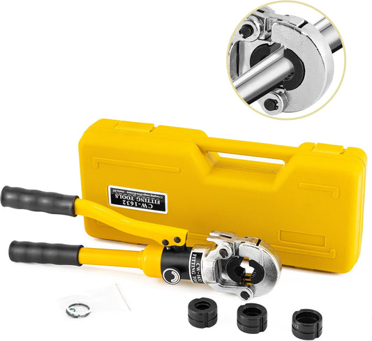 CGOLDENWALL Hydraulische buiskrimptang, met TH16 20 26 32 mm² vormen, met 360° draaibare kop, 16T, voor koper/aluminium kunststof/Pex/PB-buis