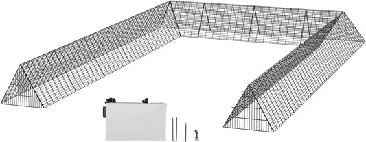 VEVOR Chicken Tunnels 600 x 400 x 61.5 cm (LxWxH) Chicken Tunnels Garden Portable Outdoor Chicken Tunnels with Corner Frames 2 Sets for Chickens Ducks Rabbits - QUORE