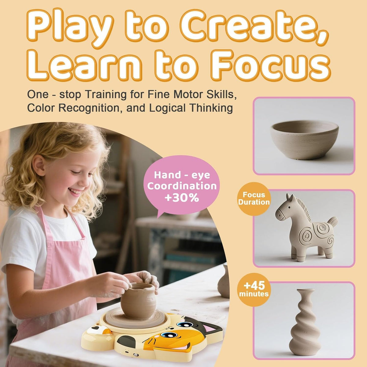Insnug Aardewerk wiel voor kinderen - Aardewerk kunst en ambachten voor kinderen van 8-12 jaar met 3-pack schilderset luchtdroge klei kunstbenodigdheden speelgoed voor meisjes jongen kerstcadeau voor