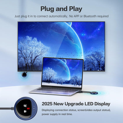 Draadloze HDMI 4K, HDMI Draadloze Zender en Ontvanger Met LED-Scherm, 2,4/5G Radiooverdracht, 50M Draadloos Voor Streaming Video Audio Bestanden Van Laptop, PC, Box Naar HDTV, Projector, Monitor