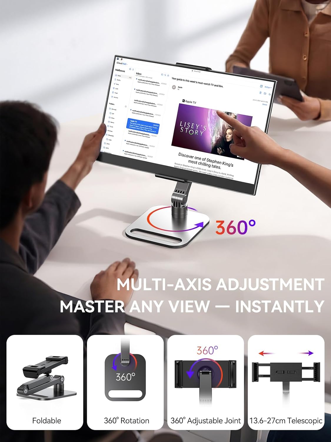 UPERFECT Draagbare Monitor 15.6" 125% sRGB Portabler Monitor met Opvouwbare Standaard, 2000:1 Contrast HDR EyeCare FHD Mat Ultradun Tweede Scherm voor Laptop/PC/Smartphone/Spelconsoles