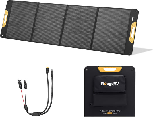BougeRV 200 W zonnepaneel, opvouwbaar, 25% efficiëntie, N-type, draagbaar zonnepaneel voor 277 Wh accu, glasvezel, mobiel zonnepaneel, inklapbaar, IP65, voor powerstation, camping, outdoor, tuin
