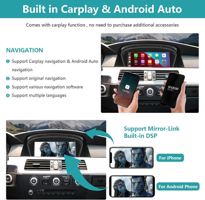 Autoradio – Touchscreen – Multimedia Systeem – Navigatiesysteem – MirrorLink – Geschikt Voor 2010-2012 CIC-Systeem – 8,8 Inch HD-Touchscreen – Draadloze CarPlay En Android Auto