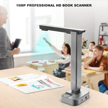 JOYUSING 16 MP boek- en documentscanner, 2e generatie automatische afvlak- en loslooptechnologie, A3, A4, OCR, conversie naar PDF/Word/Txt/Excel op Windows en PDF