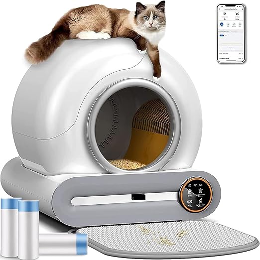 Automatisch Kattenbak XXL – Zelfreinigende Kattenbak – Slimme Kattenbak – Kattenbak Met App – Ruime Kattenbak – Infraroodsensor & Gewichtssensor – Geurfilter & Kindveilige Slot