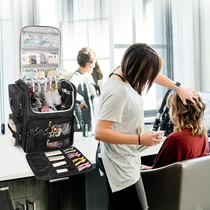 Relavel Hair Tools Reistas, haarstylist, rugzak, kapper, cosmetologie tas, warmte-isolatie, volledige laag voor krultang, haarstijltang, reisaccessoires, trein case, kappersorganizer