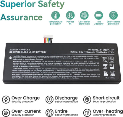K KYUER 515783PH-4P Batterij voor Autel MaxiSYS MS909 MS919 Diagnostic Tablet, MaxiCOM MK908 Pro MK908P, MaxiIM IM608/IM608 PRO/IM608 PRO II/IM608 PRO 2, OtoSys IM600 Diagnostic Key Programming Tool