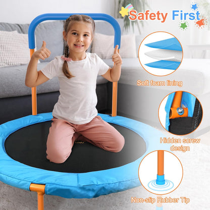 ATIVAFIT 36" Rebounder Trampoline voor peuters kinderen met schuimhandvat en Oxford gewatteerde hoes indoor mini trampoline voor 1-6 jaar oud