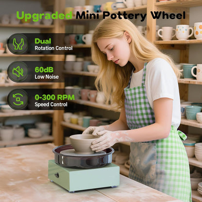 Mini Pottenbakkersschijf – Pottenbakkerswiel – Keramiekschijf – Draaischijf – Kleiwiel – Compact 15 cm Metalen Draaischijf – Traploze Snelheidsregeling 0-300 RPM