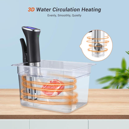 Sous Vide, Sous Vide Stick ISV-300W WLAN Professioneel keukenapparaat, 0-90℃ lage temperatuur garen | APP-recepten, IPX7 waterdicht, ±0,1 °C nauwkeurige en constante temperatuur
