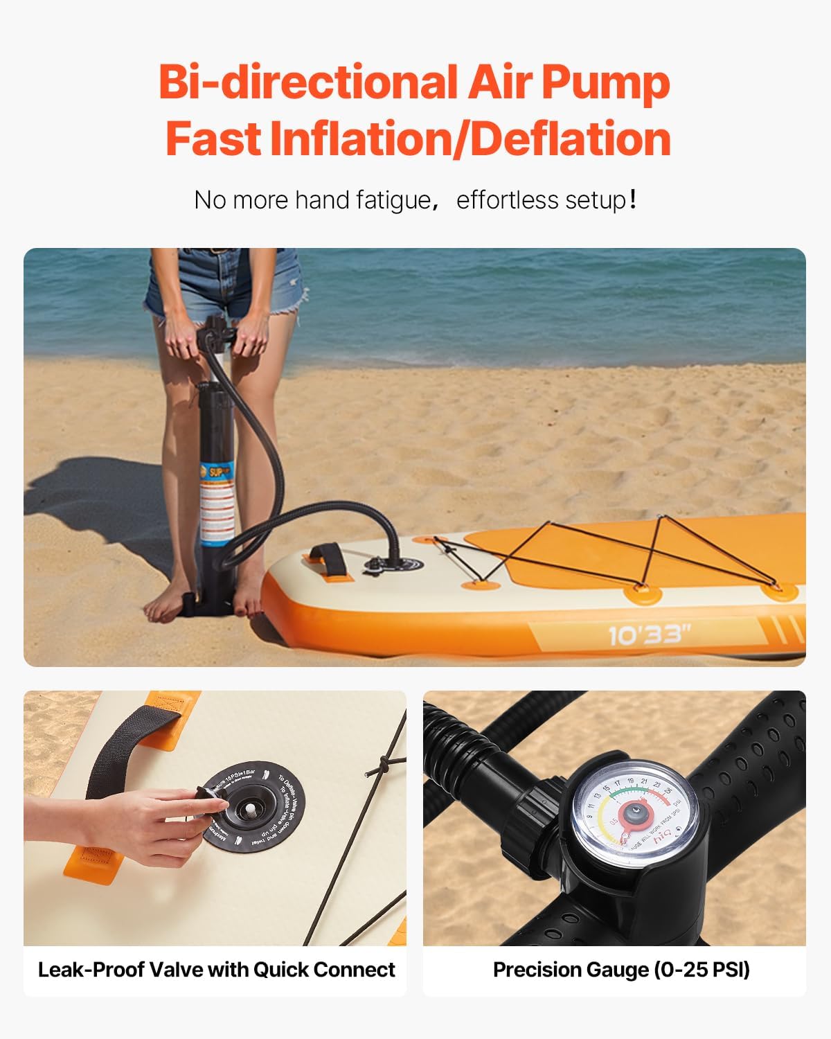 VEVOR Opblaasbaar paddle, 304,8 cm, ultralicht stand-up-paddleboard, met pompaccessoires, peddel, spoiler, rugzak, enkelriem, riem, antislipbrug voor jongeren en volwassenen