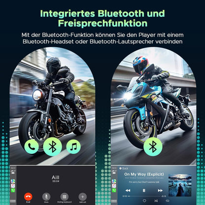 Draadloos CarPlay Scherm Motorfiets – Motorfiets Display – Navigatiescherm – Android Auto Scherm – Touchscreen GPS – 6,25 Inch HD IPS – IP67 Waterdicht Met Bluetooth 5.0