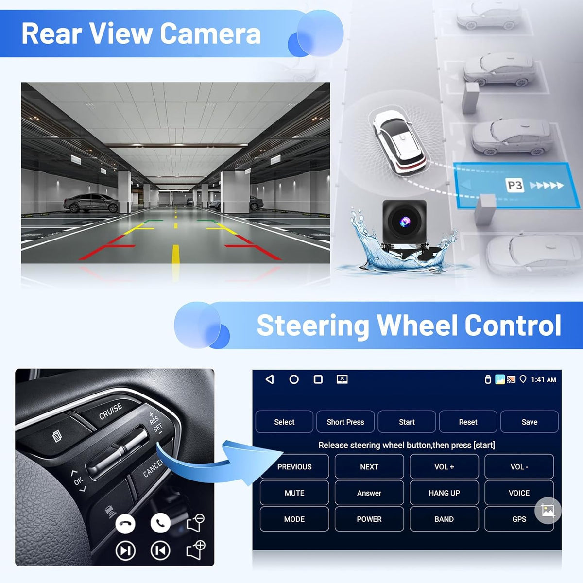 Android 15 autoradio voor Suzuki Ignis 2016-2020 4+64G met Wireless CarPlay Android Auto, 9 inch scherm ondersteuning FM RDS 32EQ GPS Bluetooth WiFi SWC AHD achteruitrijcamera