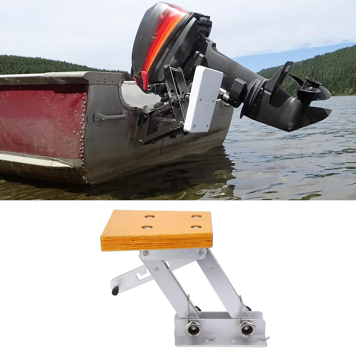 Outboard motorbeugel, verstelbare aluminium marine beugel voor 2-takt motoren zwaar uitgevoerd tot 13 4 inch geschikt voor powerboats en jachten