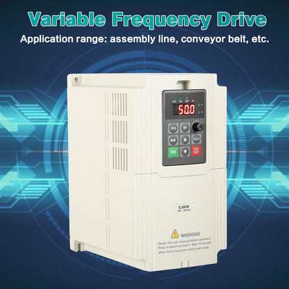 Frequentieomvormer, 380 V, 3 fasen, VFD, 5,5 kW, variabele driefasige motortoerentalregelaar, 3-fasen-ingang, 3-fasen-uitgang, CNC-frequentieomvormer voor waterpomp, ventilator