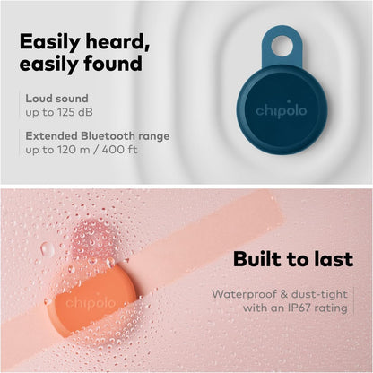 Chipolo LOOP-Oplaadbare Bluetooth tracking tag item locator voor sleutels & tassen, Apple Zoek mijn - compatibel of Google Vind plek, Laat telefoon rinkelen (4 Pack (Mix))