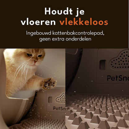 Snow+ Zelfreinigende kattenbak, automatische kattenbak met app-besturing/veiligheidsbescherming, geurverwijderend TiO2-systeem, extra grote slimme robotkattenbak, geschikt voor meerdere katten van