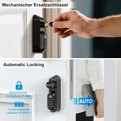 Slim Deurslot – Elektronisch Deurslot – Vingerafdrukslot – RFID Deurslot – Digitale Cilinder – 6-in-1 Ontgrendeling – Eenvoudige Installatie voor 50-90 mm Deurdikte