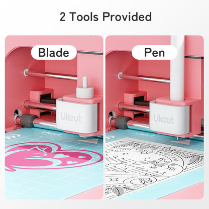 Plottermachine – Snijplotter – Mini-snijplotter – Plotter – Snijmachine – Roze – Beginnersset Inbegrepen – USB 2.0 En Bluetooth 5.0