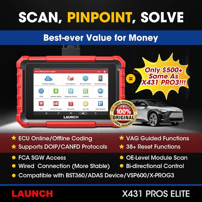 Autodiagnose Scanner – OBD2 Scanner – Foutcode Lezer – Diagnose Tool – All-systeem Scanner – Bi-directionele Communicatie – 38+ Servicefuncties & ECU Online Codering