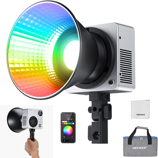 RGBWW Led-Videolamp – Led Lamp – Studiolamp – Continu Licht – Fotolamp – 80W, 72Wh Ingebouwde Accu – 2500K-7500K, 18 Lichteffecten